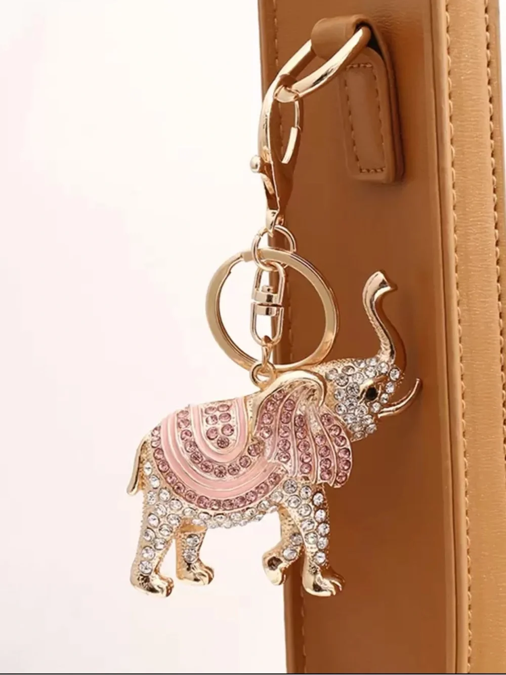 Crystal Elephant Keychain/Bag Charm • Pink or Green • Pick One